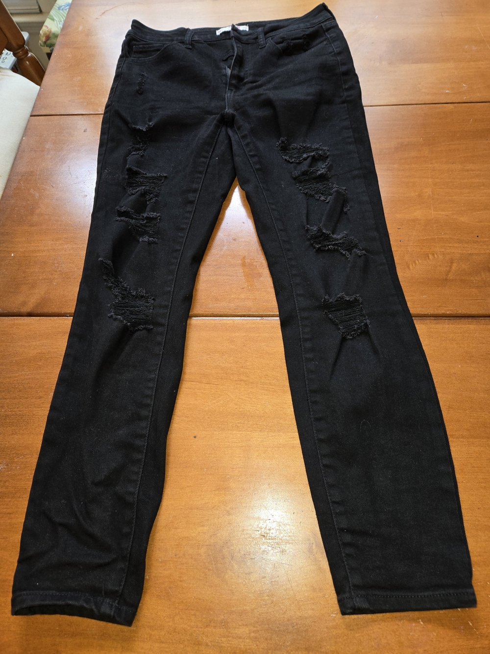 SO Black Skinny Distressed Jeans
